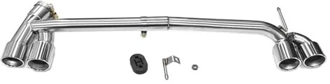 Endrohr für BMW F30 F31 320i 318i 3er Reihe, Edelstahl 304, Schalldämpferdüse, Endrohr, Silber, Vierfach-Auspuffblende (Silber 318i)