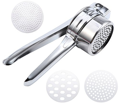 OUNONA Gourmet Kartoffelpresse Sp?tzlepresse mit 3 austauschbaren Edelstahlscheiben Obstpresse f¨¹r Sp?tzle So?en und S?fte