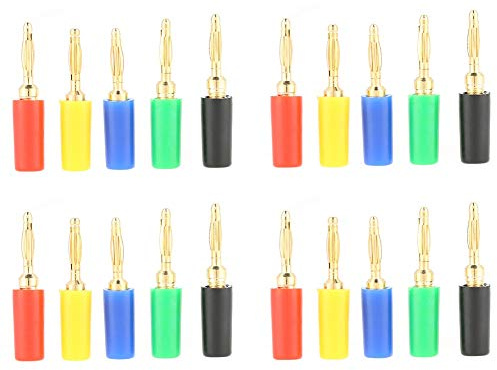 Samfox Bananenstecker - 2mm Panelmontage Verstärkeranschlussklemme Bananenstecker Klinkenstecker （20st）