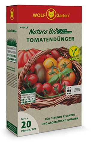 WOLF Garten - Natura Bio Tomatendünger N-TO 1,9 für ca. 20 Pflanzen pro Jahr; Verpackung aus Recycling Graspapier