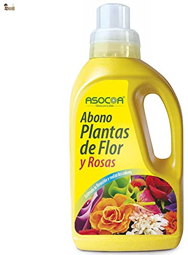 BricoLoco Abono Plantas de Flor, Rosales, orquídeas, geranios… Líquido. Aplicación foliar con pulverizador o radicular por riego. Potencia la floración y estimula la brotación. (4x1 lt.)