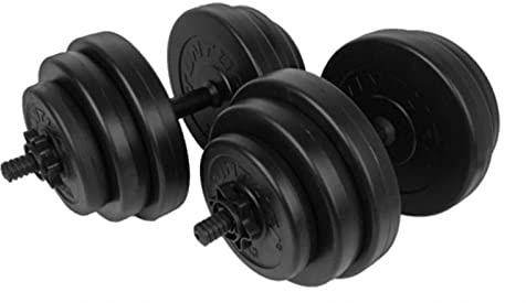 Set mit 2 Kurzhanteln, 30 kg, mit Schraube, um sie zu einer Langhantel zu machen.
