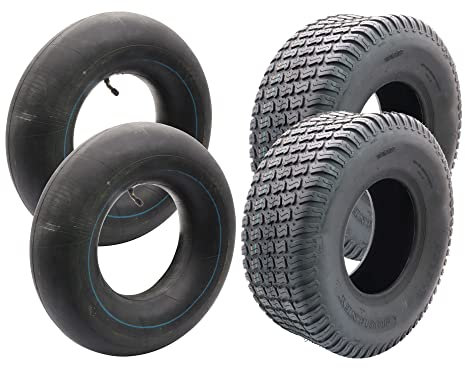 SECURA 2x pneus avec chambre à air 16x6.50-8 compatible avec diverses tondeuses à gazon autoportées