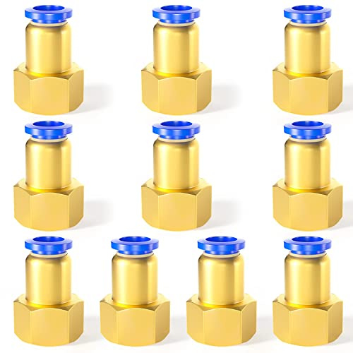 ERGAOBOY 10 st 6 mm ytterdiameter rör x 1/8 BSP hona rak för anslutning av beslag (PCF6-01)