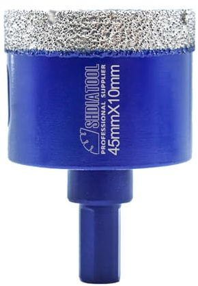 SHDIATOOL Diamond Drill Core Bits 45mm Triangle Shank Hole Saw for Porcelain Tile Marble Ceramic Granite