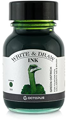Write and Draw Ink 359 Green Ostrich, inchiostro stilografica e disegno, 50 ml