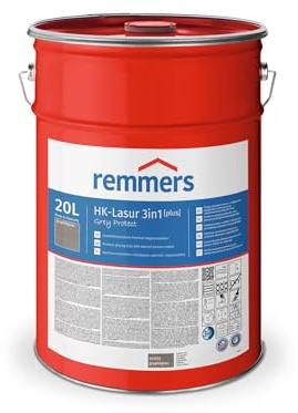Remmers HK-Lasur 3in1 Grey Protect [plus] graphitgrau, matt, 20 L, Lösemittelreduzierte Premium-Vergrauungslasur für außen, 3in1, schnelltrocknend, langlebig