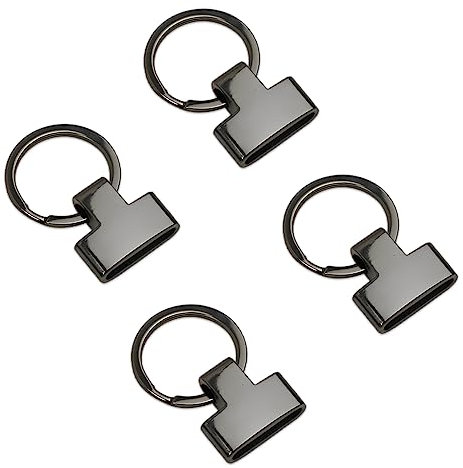 Joyzol Schlüsselanhänger-Hardware, 4 Stück Armbandverschluss mit Schlüsselring, 20 mm, Schlüsselband-Verschlüsse für Auto, Schlüsselanhänger, Handwerk, Geldbörse, Zubehör zum Selber Machen (Gun Black)