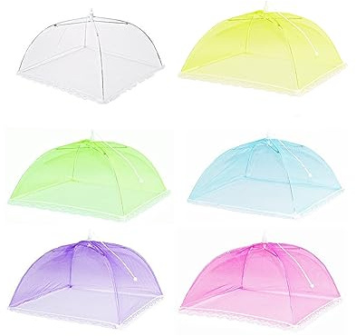 35,5 cm Fliegenhaube,6 PCS Popup Abdeckhauben für Lebensmittel 14 Zoll Fliegengitter Faltbar Servierzelte Regenschirm Taschenschirm Lebensmittel für Küche