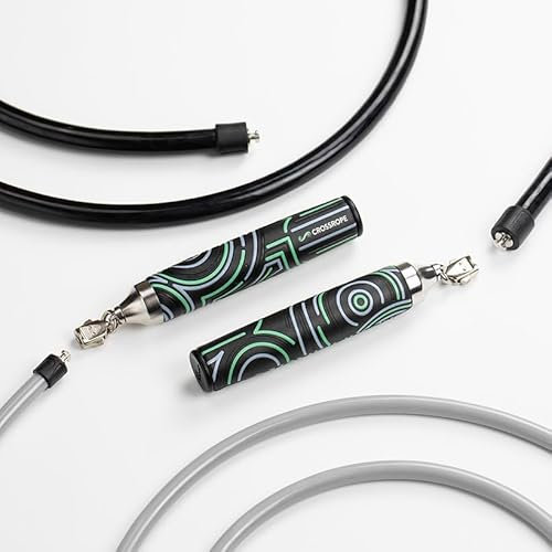 Crossrope Get Strong Set - Weighted Jump Ropes for Strength Training - Improve Power and Endurance in a Fun Jump Rope Workout - Large