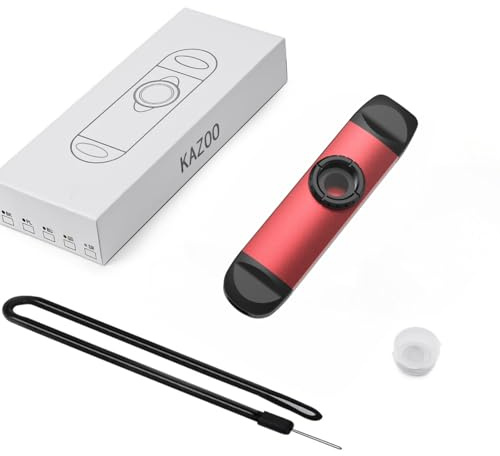 Gosizos Kazoos para adultos, kazoo de metal con membranas de flauta Kazoos Instrumentos musicales de aluminio, instrumentos musicales fáciles de aprender para amantes de la música (Black)