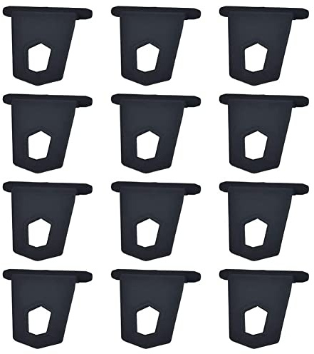 BBAUER 12 ganci per tenda da sole, in gomma nera, ganci per appendere vestiti, clip per luce, accessori per feste e campeggio, decorazione interna ed esterna