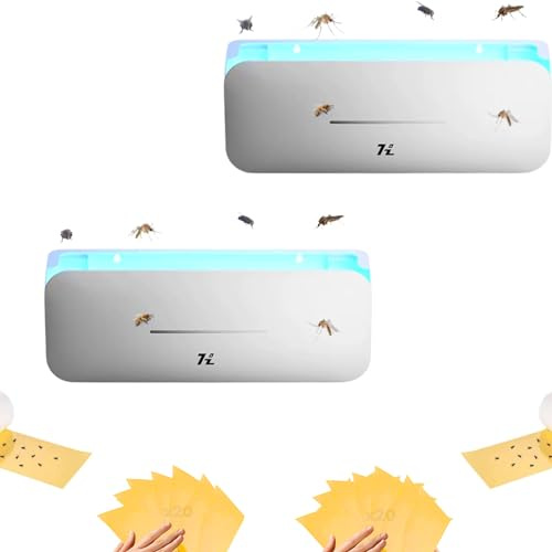 MAGIC SELECT 2X Lámpara Anti Mosquitos Eléctrica 220V | Repelente de Insectos, Mata Moscas 10W, Luz UV 365nm, Libre de Químicos, 50m-100m2, 40 láminas incluidas
