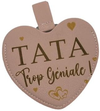 Créa03 Taschenspiegel Herz Tata zu geniale Geschenkidee für Geburtstag, Weihnachten, Party, Schwester, Patentante