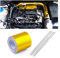 Gold Adhesive Backed Heat Barrier Tape, 2 x 16.4' (5M) Heat Shield Reflective Tape Wrap Roll, Aluminum Foil High-Temperature Insulation Roll for Car Intake Pipe, Engine Bay etc. (2 x 16.4')