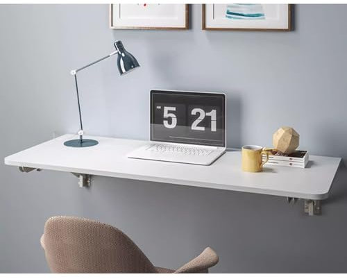 Klappbarer Wandtisch | Schwebender Klapptisch, Stehtisch für Küche, Frühstück, Esszimmer | Klappbarer Laptop-Schreibtisch aus Holz, Regalhalterungen, klappbarer Schreibtisch (Größe: L40 x B30 cm/L16