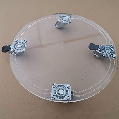 Carrello per piante con ruote universali, base trasparente resistente, vassoio in acrilico, supporto per piante in vaso, carrello per fiori rotondo, fioriera girevole per interni ed esterni (traspar