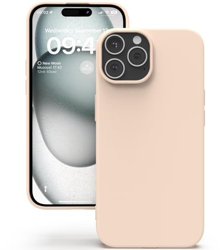 YATWIN Cover per iPhone 15 Pro Max, Custodia in Silicone Morbido con Tagli di Precisione per Fotocamera, Design Ultra Sottile, Protezione 360° con Bordi Rialzati, ‌Rosa Chiaro‌