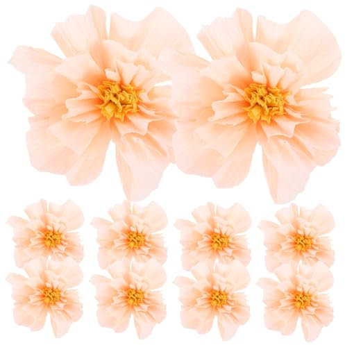 LIFKOME 10stücke Teiliges Krepppapier Blumen Für Hochzeits Und Partydekorationen Handgefertigte Papierblumen Für Kreative -projekte Nachhaltige Und Gartenverschönerung Zartem
