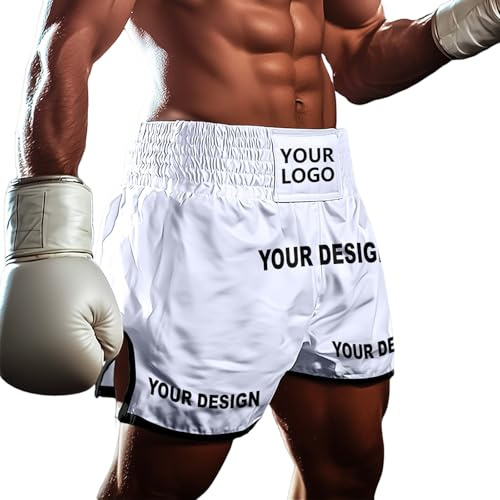 Short de boxe Muay Thaï personnalisé pour boxe, MMA, BJJ, entraînement, combat, pour hommes, femmes, enfants, tissu léger anti-déchirure avec taille réglable