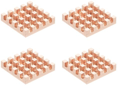 PATIKIL 4 Pz Dissipatore Di Calore In Rame 14x14x3mm Dissipatore Radiatore | Per computer a scheda singola Chip CPU Power Transistor FET IC Amplificatore Di Potenza