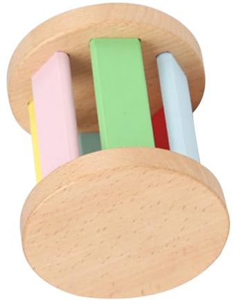 VICASKY Musik Holzrassel Roller Für Babys Langlebige Holz Handrassel Mit Geräuschförderndem Spielzeug Zur Frühkindlichen Und Eltern Kind Interaktion
