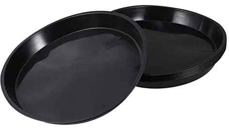 Abaodam Bandejas de Plástico para Macetas 10 Pcs Negro para Jardín y Bonsáis, Base Rectangular, Recogedor de Agua Práctico para Interior y Exterior