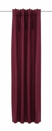 Sehlbach Fertiggardine mit verdeckten Schlaufen, Dimout Uni, Rot, 135 x 245 cm Gardinen, Energiesparend Im Winter, Wärmeabweisend Im Sommer, Blickdicht, Öko-Tex Zertifiziert, Einfache Montage