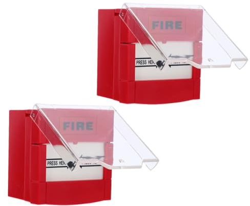 Housoutil Lot De 2 Boutons D'Alarme Incendie Manuelle Point D'Appel d'urgence avec Réinitialisation Rapide Compatible Sirène Ou Panneau D'Alerte pour Maison Hôtel Bureau