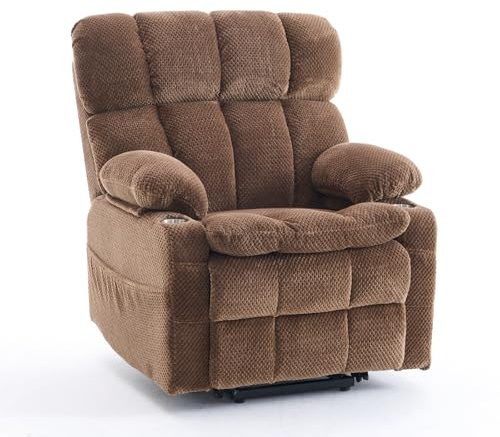 Zuacs Massagesessel mit wärmefunktion, relaxsessel mit liegefunktion，Sessel Wohnzimmer,fernsehsessel elektrisch verstellbar， lesesessel bequem, Relaxsessel elektrisch(schwarz)