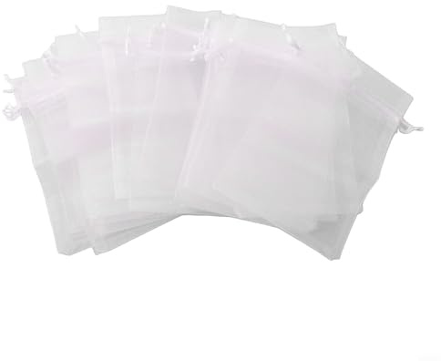 100 Stück Netzbeutel mit Kordelzug für Obstgärten und Gärten, Organza-Beutel verhindern Schäden durch Vögel und Insekten und ermöglichen gleichzeitig Luftzirkulation (10 x 15 cm)