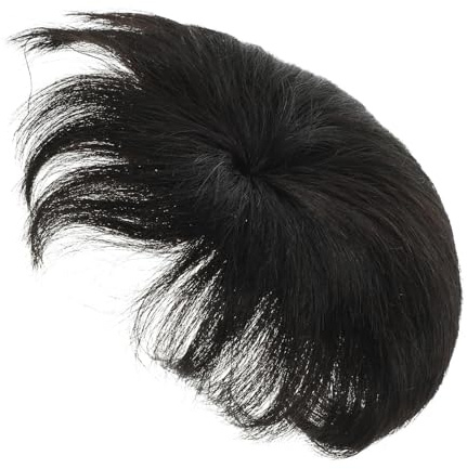 Artibetter Extensión de Cabello Humano Negro para Hombres Clip, Diseño Natural y Estilizado, Pieza de Cabello Real Adecuado para Cosplay y Halloween