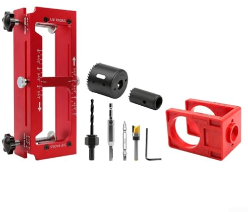 Kit de instalación de herrajes multifunción para puerta con plantilla de bisagra y guía de perforación de cerradura para puertas de madera interiores y exteriores estándar