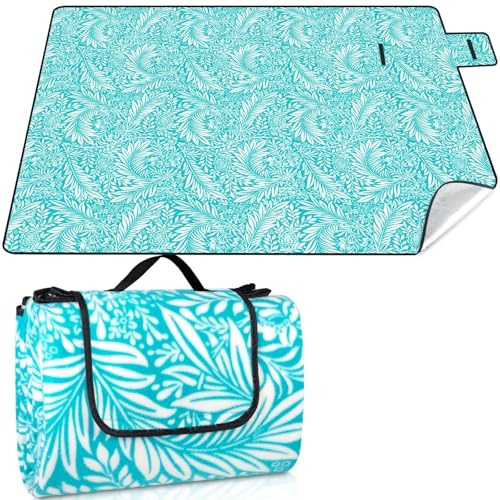MAILLARD Manta de picnic, manta de camping 200x200cm, manta de playa plegable portátil con parte inferior impermeable y aislante térmica, alfombra de playa para 3–6 personas para parque, jardín, playa