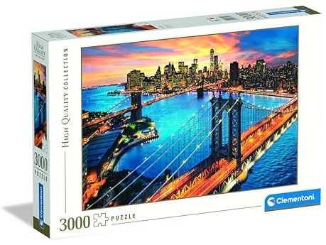 Clementoni 33546 New York – Puzzle 3000 Teile ab 9 Jahren, buntes Erwachsenenpuzzle mit kräftigen Farben, Geschicklichkeitsspiel für die ganze Familie, schöne Geschenkidee