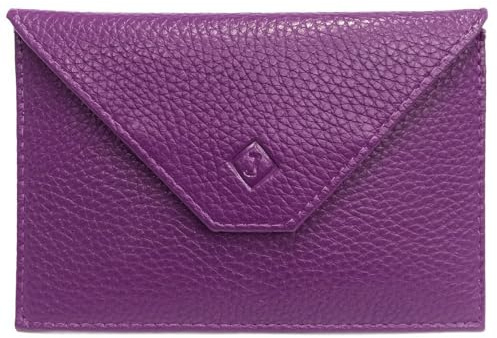 LOLUNA® Pochette Format enveloppe pour Papier Voiture, Carte Grise, permis Conduire Tout en Cuir Plusieurs Couleur Homme et Femme (Violet)