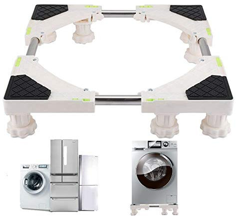 Eboxer 4/8 Feet Washing Machine Base Stand, Universal Full Adjustable Squared Appliance Roller Base Holder Bracket, for Washing Machine and Refrigerator (8 Feet)
