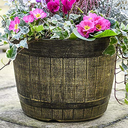 Whiskey Barrel Planter, Lightweight and easy to move 30cm x 1 by Thompson and Morgan (1)