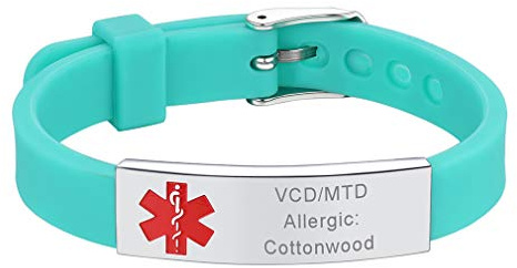 Supcare Bracciale Uomo Donna Personalizzato, Medico Emergenza Braccialetto Incisione Identificativo, Colorati Braccialetti Silicone Personalizzabili, 15-21 cm Regolabile Bracciale Salvavita Pazienti