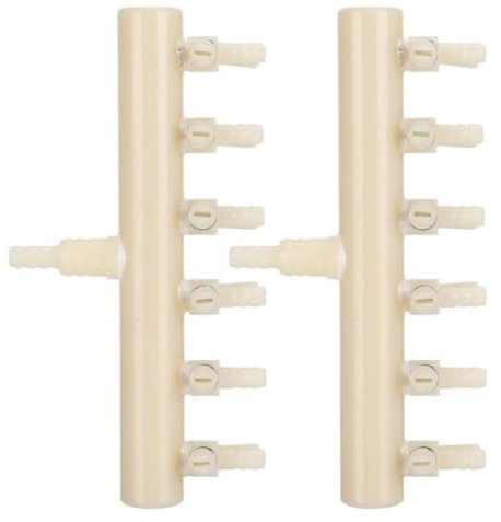 2Pcs Aquarium Luftverteiler Kunststoff Luftventilverbinde Air Ventil Schlauchverbinder Aquarium Verteiler Splitterpumpe Zubehör Aquarium Luftpumpe Splitterventil mit einstellbar Umsteller(6 Wege)
