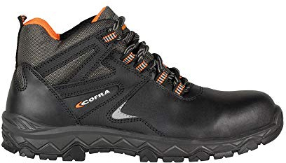 COFRA TN210-000.W43 Ascent - Stivali Antinfortunistici S3 SRC, Nero/Arancione Fluorescente, Taglia 43