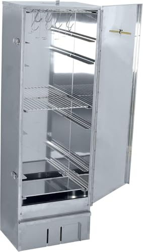 Nischenmarkt Räucherofen/Räucherschrank in Edelstahl mit viel Zubehör – 1,2 m hoch, massiv & genietete Premium-Ausführung - ohne Heizung