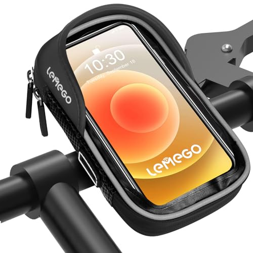 LEMEGO Mobilhållare cykel vattentät styre väska cykelväska mobiltelefonhållare 360° vridbar cykelhållare mobiltelefon styre hållare cykelstyre väska ramväska för smartphone upp till 6,8 tum