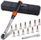 Preciva Torque Wrench Set, 1/4'' Drive 5-25Nm Click Bicycle Torques Wrenches Set, Cycling Bike Maintenance Socket Tool Set for Road and Mountain Bike with Allen, Extension Bar and Storage Box