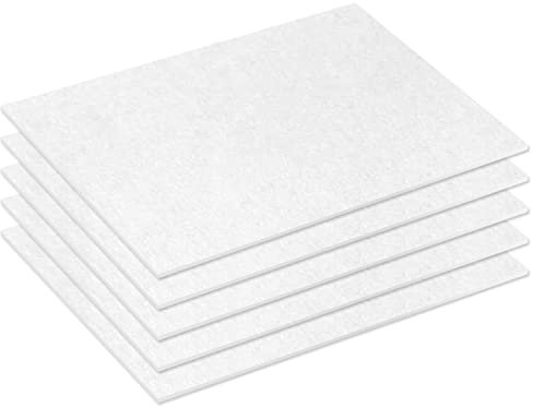 McFilter | 5 microfiltros universales, aprox. 26 x 15 cm, filtro de aire, filtro de motor, filtro de escape, alfombrilla de filtro, microfiltro, filtro de aspiradora, se puede cortar | blanco