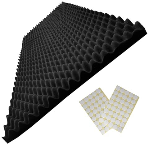 Yaolabjer 48X 24X 2 Egg Crate Foam Panel, Black Sound Proof Foam Panels, Acoustic Foam, Noise Cancelling Foam Studio Foam Panel, Sound Panels Noise Reducing For Walls（1 PCS）