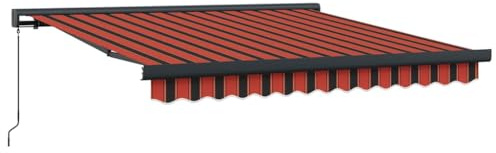 vidaXL Markise, Sonnenmarkise Einziehbar, Gelenkarmmarkise für Terrasse Balkon, Sonnenschutz Terrassenmarkise Balkonmarkise, Orange Braun 3x2,5m Stoff Aluminium
