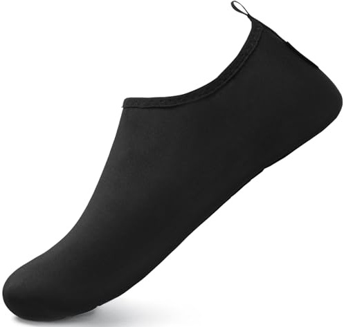 SAGUARO Unisex badskor, män, kvinnor, lätta, snabbtorkande vattenskor, storlek 36–47, Riklig svart, 44/45 EU