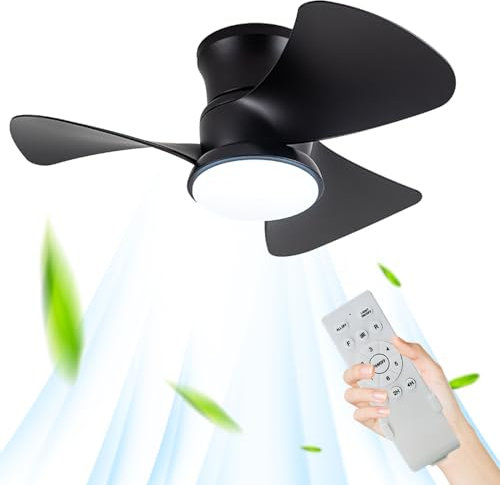 31in Lampadario Con Ventilatore Da Soffitto 24w Led Dimmerabile Cameretta Plafoniera Con Ventilatore Da Soffitto Vintage Piccolo 6 Velocità Silenzioso Ventola Soffitto Con Luce Dc Reversibile Timer