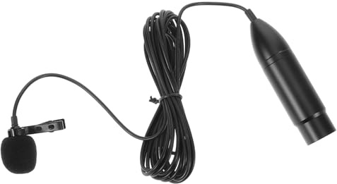 Abaodam Microfono Lavalier Xlr a 3 Pin, Cardioide, Leggero e Portatile, Clip da Collo per Registrazioni e Discorsi Professionali